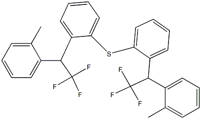 [2,2,2-トリフルオロ-1-(2-メチルフェニル)エチル]フェニルスルフィド 化学構造式