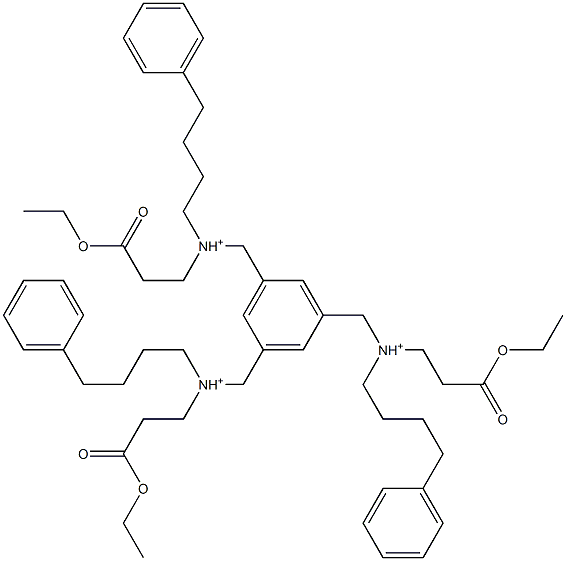 1,3,5-Benzenetriyltris[N-[2-(ethoxycarbonyl)ethyl]-N-(4-phenylbutyl)methanaminium],,结构式