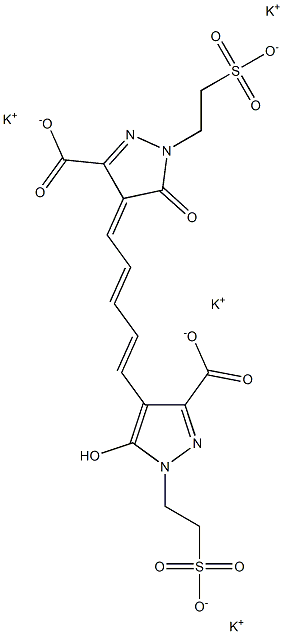 2-[3-Carboxy-4-[5-[3-carboxy-5-oxo-1-(2-sulfoethyl)-2-pyrazolin-4-ylidene]-1,3-pentadienyl]-5-hydroxy-1H-pyrazol-1-yl]ethane-1-sulfonic acid tetrapotassium salt Structure