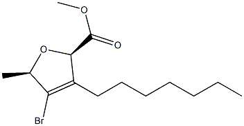 (2R,5R)-3-ヘプチル-4-ブロモ-5-メチル-2,5-ジヒドロフラン-2-カルボン酸メチル 化学構造式