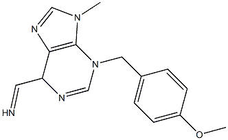 (3-(4-Methoxybenzyl)-9-methyl-3,6-dihydro-9H-purine)-6-methanimine Structure