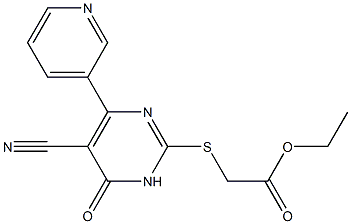 6-(3-Pyridinyl)-5-cyano-2-ethoxycarbonylmethylthiopyrimidin-4(3H)-one Structure