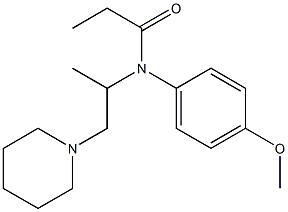 N-(4-Methoxyphenyl)-N-(1-methyl-2-piperidinoethyl)propanamide Struktur