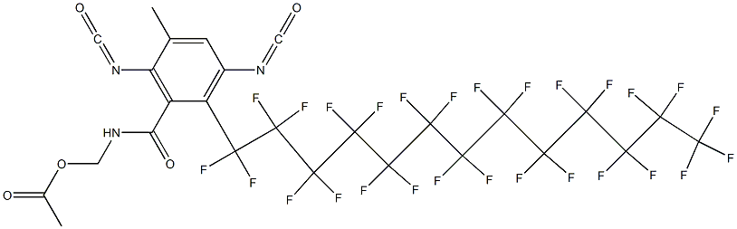 N-(Acetyloxymethyl)-2-(heptacosafluorotridecyl)-3,6-diisocyanato-5-methylbenzamide 结构式
