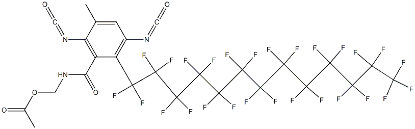 N-(Acetyloxymethyl)-2-(heptacosafluorotridecyl)-3,6-diisocyanato-5-methylbenzamide,,结构式