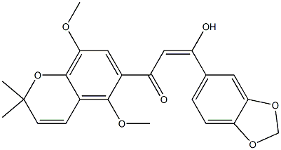 5,8-Dimethoxy-2,2-dimethyl-6-[3-(3,4-methylenedioxyphenyl)-3-hydroxypropenoyl]-2H-1-benzopyran