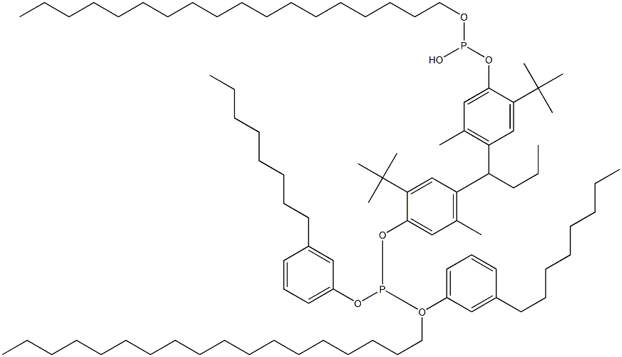 [Butylidenebis(2-tert-butyl-5-methyl-4,1-phenyleneoxy)]bis(phosphonous acid)O,O'-dioctadecyl O,O'-bis(3-octylphenyl) ester