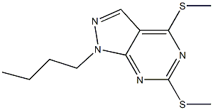 4,6-Bis(methylthio)-1-butyl-1H-pyrazolo[3,4-d]pyrimidine Structure