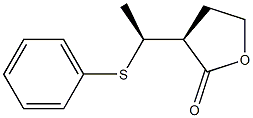 (S)-3-[(S)-1-(フェニルチオ)エチル]ジヒドロフラン-2(3H)-オン 化学構造式