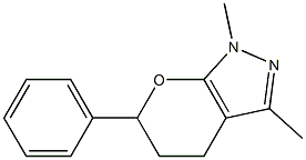 1,4,5,6-Tetrahydro-1,3-dimethyl-6-phenylpyrano[2,3-c]pyrazole Structure