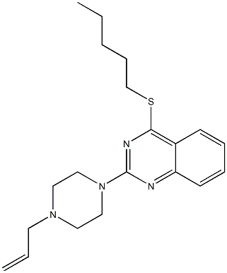 4-(Pentylthio)-2-[4-(2-propenyl)piperazino]quinazoline Struktur