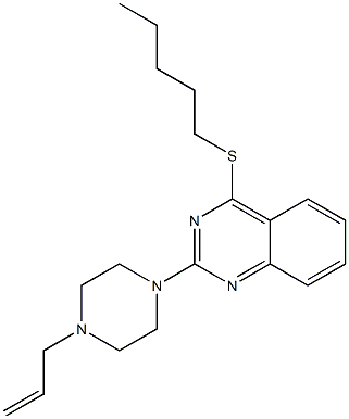 4-(Pentylthio)-2-[4-(2-propenyl)piperazino]quinazoline 结构式