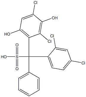 (2,4-Dichlorophenyl)(2,4-dichloro-3,6-dihydroxyphenyl)phenylmethanesulfonic acid Structure