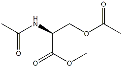 (S)-2-(アセチルアミノ)-3-(アセチルオキシ)プロピオン酸メチル 化学構造式