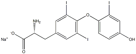 (R)-2-Amino-3-[4-(4-hydroxy-2-iodophenoxy)-3,5-diiodophenyl]propanoic acid sodium salt Structure