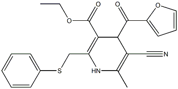 5-Cyano-1,4-dihydro-6-methyl-2-[phenylthiomethyl]-4-(2-furanylcarbonyl)pyridine-3-carboxylic acid ethyl ester