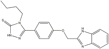 5-[4-[(1H-Benzimidazol-2-yl)methoxy]phenyl]-4-butyl-2H-1,2,4-triazole-3(4H)-thione 结构式