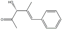 (3R,E)-3-Hydroxy-4-methyl-5-phenyl-4-penten-2-one Struktur