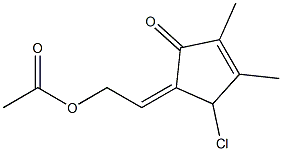 5-[(E)-2-Acetyloxyethylidene]-4-chloro-2,3-dimethyl-2-cyclopenten-1-one Struktur