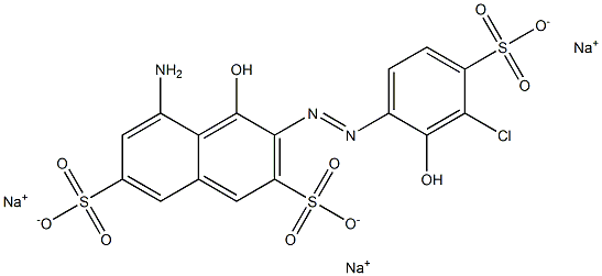 5-Amino-3-(3-chloro-2-hydroxy-4-sulfophenylazo)-4-hydroxy-2,7-naphthalenedisulfonic acid trisodium salt Structure