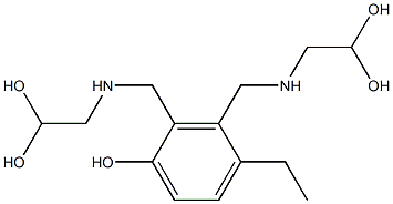 2,3-ビス[[(2,2-ジヒドロキシエチル)アミノ]メチル]-4-エチルフェノール 化学構造式