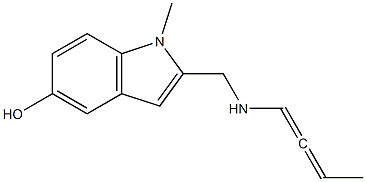 1-メチル-2-[(1,2-ブタジエニル)アミノメチル]-1H-インドール-5-オール 化学構造式