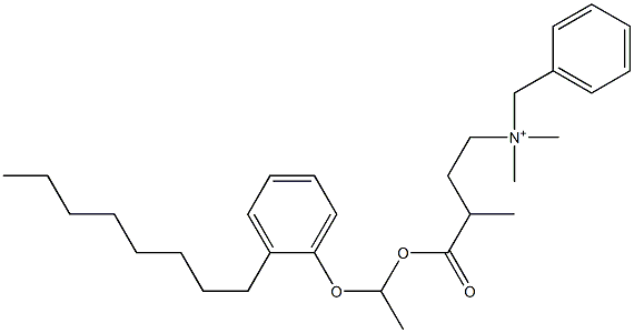 N,N-Dimethyl-N-benzyl-N-[3-[[1-(2-octylphenyloxy)ethyl]oxycarbonyl]butyl]aminium Structure