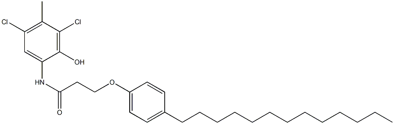 2-[3-(4-Tridecylphenoxy)propanoylamino]-4,6-dichloro-5-methylphenol Structure