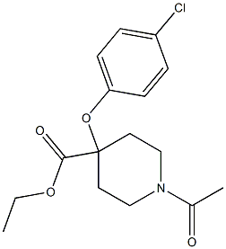 1-Acetyl-4-(4-chlorophenoxy)-4-piperidinecarboxylic acid ethyl ester Structure