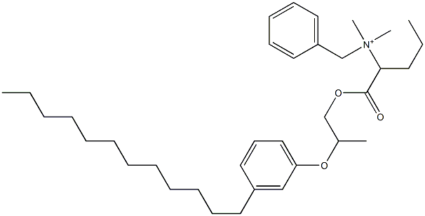 N,N-Dimethyl-N-benzyl-N-[1-[[2-(3-dodecylphenyloxy)propyl]oxycarbonyl]butyl]aminium Structure