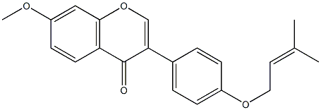 7-Methoxy-4'-(3-methyl-2-butenyloxy)isoflavone 结构式