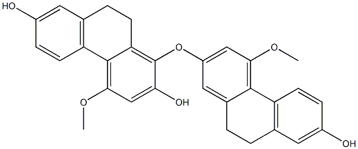 1-[(4-Methoxy-7-hydroxy-9,10-dihydrophenanthren)-2-yloxy]-4-methoxy-9,10-dihydrophenanthrene-2,7-diol,,结构式