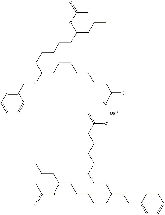 ビス(9-ベンジルオキシ-15-アセチルオキシステアリン酸)バリウム 化学構造式
