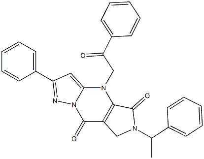 6,7-Dihydro-6-(1-phenylethyl)-4-(2-oxo-2-phenylethyl)-2-phenyl-4H-1,4,6,8a-tetraaza-s-indacene-5,8-dione