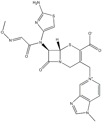 (7R)-7-[(2-Amino-4-thiazolyl)(methoxyimino)acetylamino]-3-[[1-methyl-(1H-imidazo[4,5-c]pyridin-5-ium)-5-yl]methyl]cepham-3-ene-4-carboxylic acid|