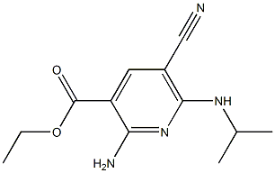 2-Amino-5-cyano-6-isopropylaminopyridine-3-carboxylic acid ethyl ester,,结构式