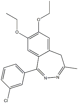 1-(3-Chlorophenyl)-7,8-diethoxy-4-methyl-5H-2,3-benzodiazepine,,结构式