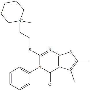 1-Methyl-1-[2-[[[5,6-dimethyl-3-phenyl-3,4-dihydro-4-oxothieno[2,3-d]pyrimidin]-2-yl]thio]ethyl]piperidin-1-ium|