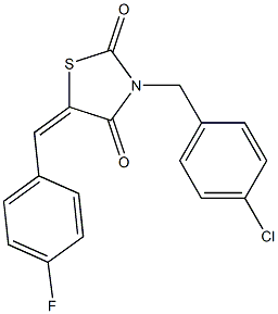 5-(4-フルオロベンジリデン)-3-(4-クロロベンジル)チアゾリジン-2,4-ジオン 化学構造式