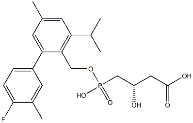 (3S)-3-Hydroxy-4-[hydroxy[2-(4-fluoro-3-methylphenyl)-6-isopropyl-4-methylbenzyloxy]phosphinyl]butyric acid Struktur