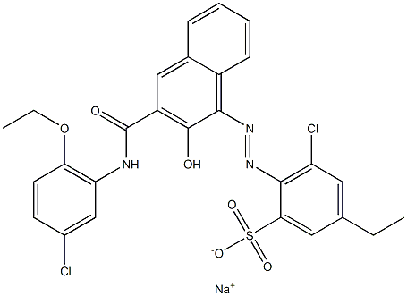 3-Chloro-5-ethyl-2-[[3-[[(3-chloro-6-ethoxyphenyl)amino]carbonyl]-2-hydroxy-1-naphtyl]azo]benzenesulfonic acid sodium salt