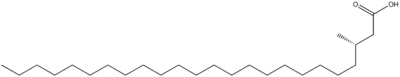 [S,(-)]-3-メチルテトラコサン酸 化学構造式