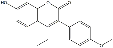 4-Ethyl-7-hydroxy-3-(p-methoxyphenyl)coumarin,,结构式