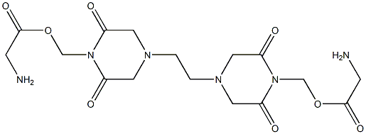 4,4'-エチレンビス(2,6-ジオキソピペラジン-1-メタノール)ビス(アミニオアセタート) 化学構造式