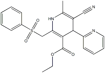 5-Cyano-1,4-dihydro-6-methyl-2-[phenylsulfonylmethyl]-4-(2-pyridinyl)pyridine-3-carboxylic acid ethyl ester