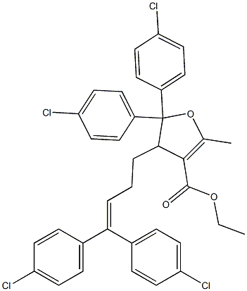 4,5-Dihydro-2-methyl-5,5-bis(4-chlorophenyl)-4-[4,4-bis(4-chlorophenyl)-3-butenyl]furan-3-carboxylic acid ethyl ester|