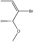 (2E,4R)-3-ブロモ-4-メトキシ-2-ペンテン 化学構造式