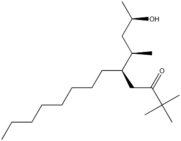 (5R)-5-[(2R,4R)-4-ヒドロキシペンタン-2-イル]-2,2-ジメチルトリデカン-3-オン 化学構造式