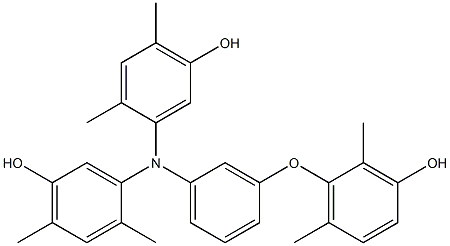 N,N-Bis(5-hydroxy-2,4-dimethylphenyl)-3-(3-hydroxy-2,6-dimethylphenoxy)benzenamine,,结构式