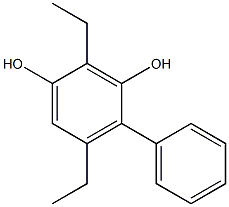 4-フェニル-2,5-ジエチルベンゼン-1,3-ジオール 化学構造式